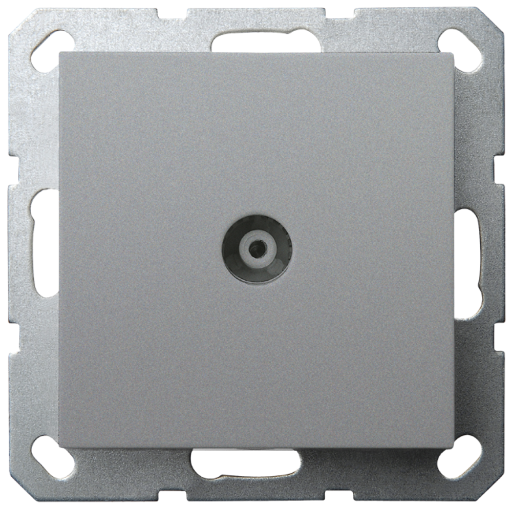 Розетка TV Φ9.5mm оконечная с накладкой, цвет Алюминий