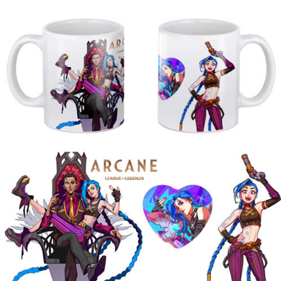 Кружка керамическая Arcane Аркейн Джинкс и Силко, 330 мл