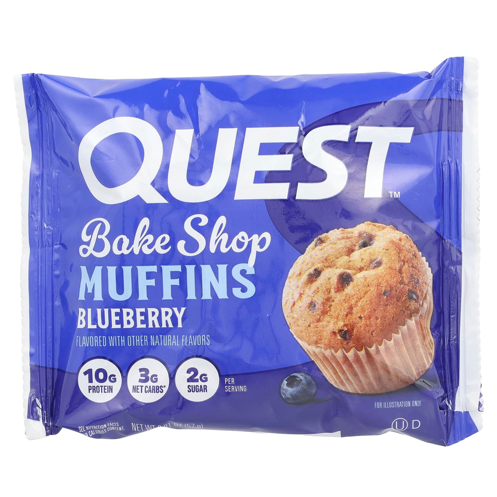 Quest Nutrition, Bake Shop, кексы, голубика, 4 пакетика, 57 г (2,01 унции)