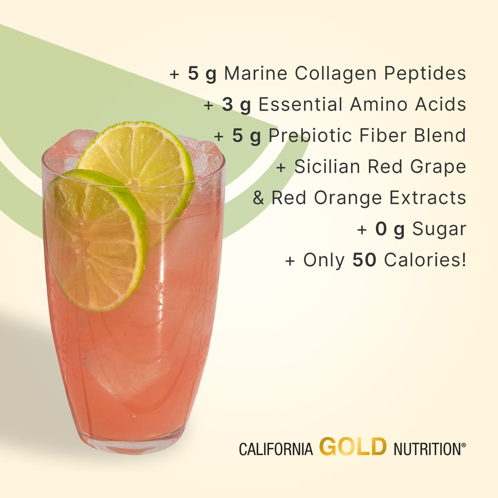 California Gold Nutrition, CollagenUp Plus, пептиды гидролизованного морского коллагена с клетчаткой и незаменимыми аминокислотами, со вкусом арбуза и юдзу, 494 г (1,09 фунта)