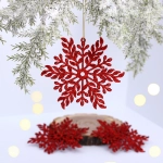 Подвеска «Волшебная снежинка» 11,5 см (набор 3 шт), Красный
