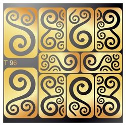 IRISK Трафарет для дизайна ногтей №96, серебро