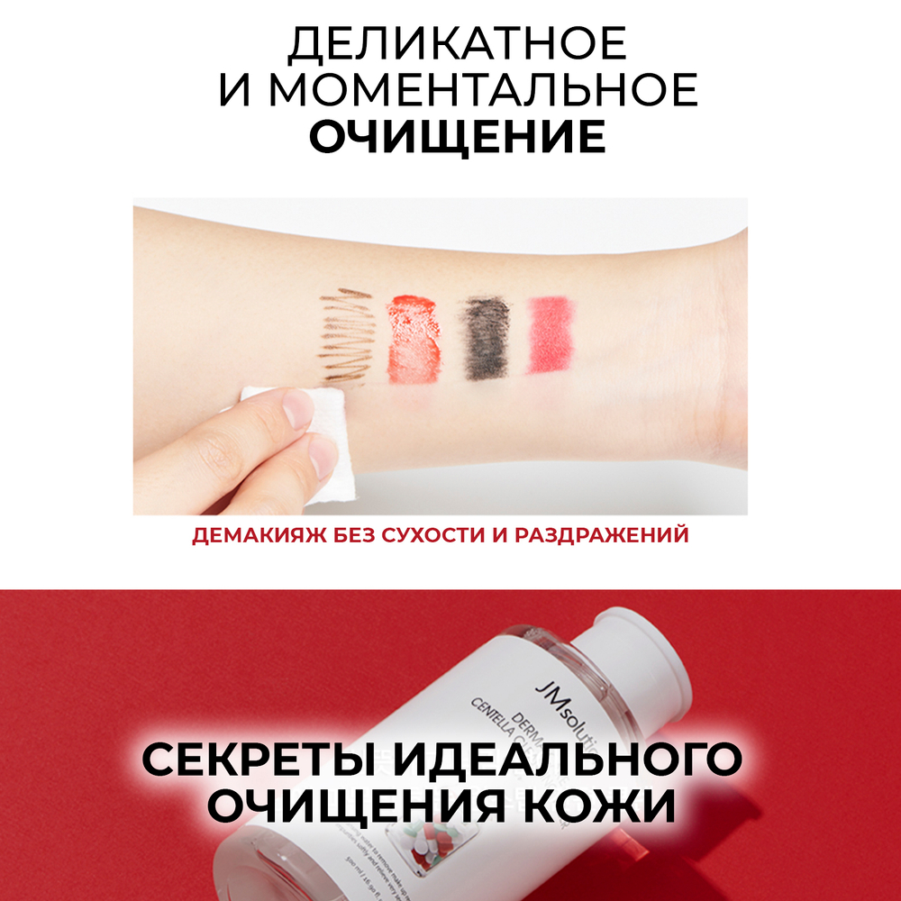 Очищающая вода с центеллой азиатской Jmsolution Derma Care Centella Cleansing Water Clear ,500 мл