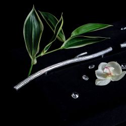 Ручка скоба мебельная Арт Бранч правая Античное серебро