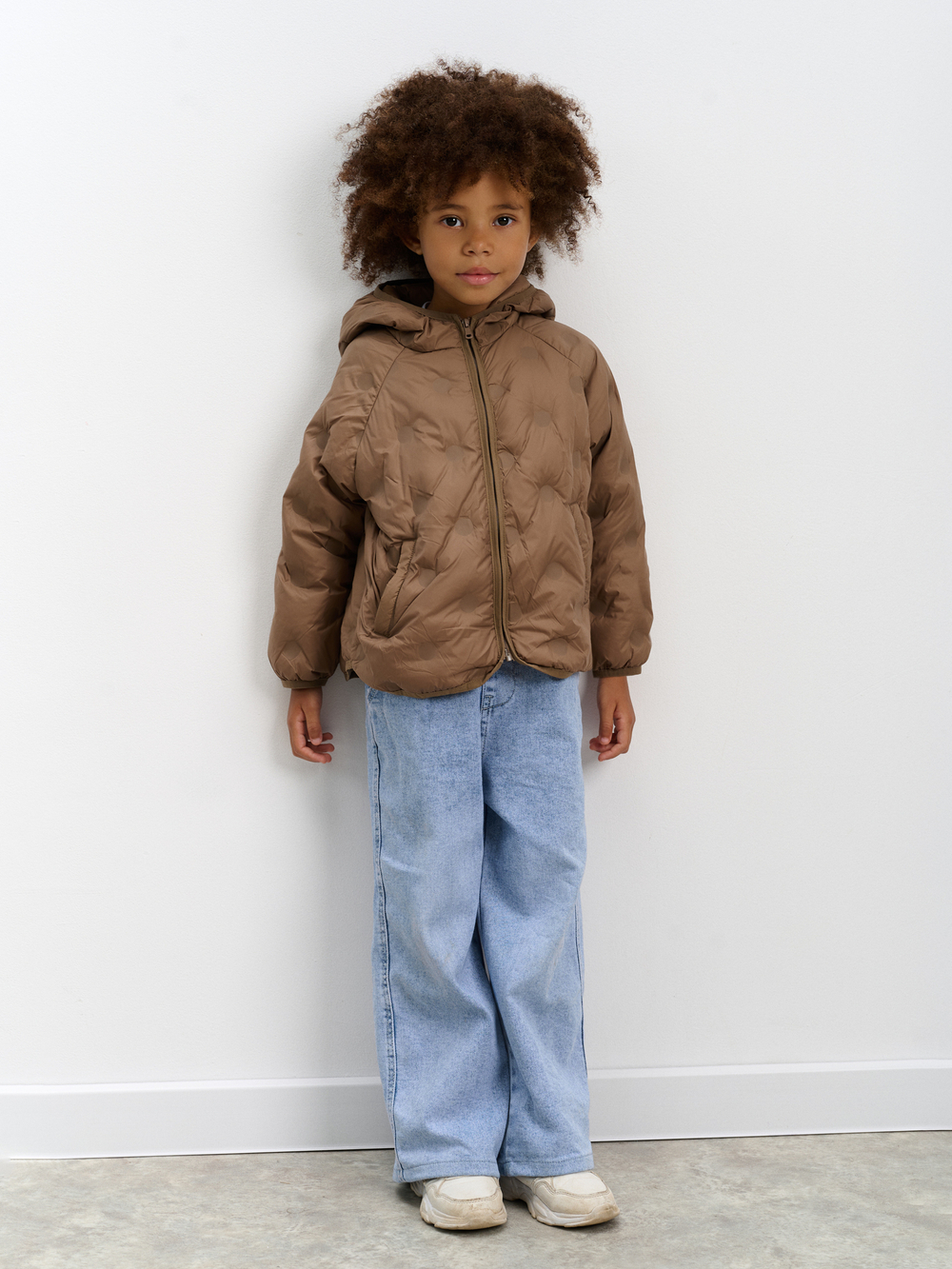 Пуховик демисезонный детский Д-1 цвет коричневый