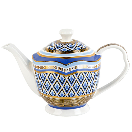 Чайник "Golden Blue" v=600мл (фарфор) (подарочная упаковка)