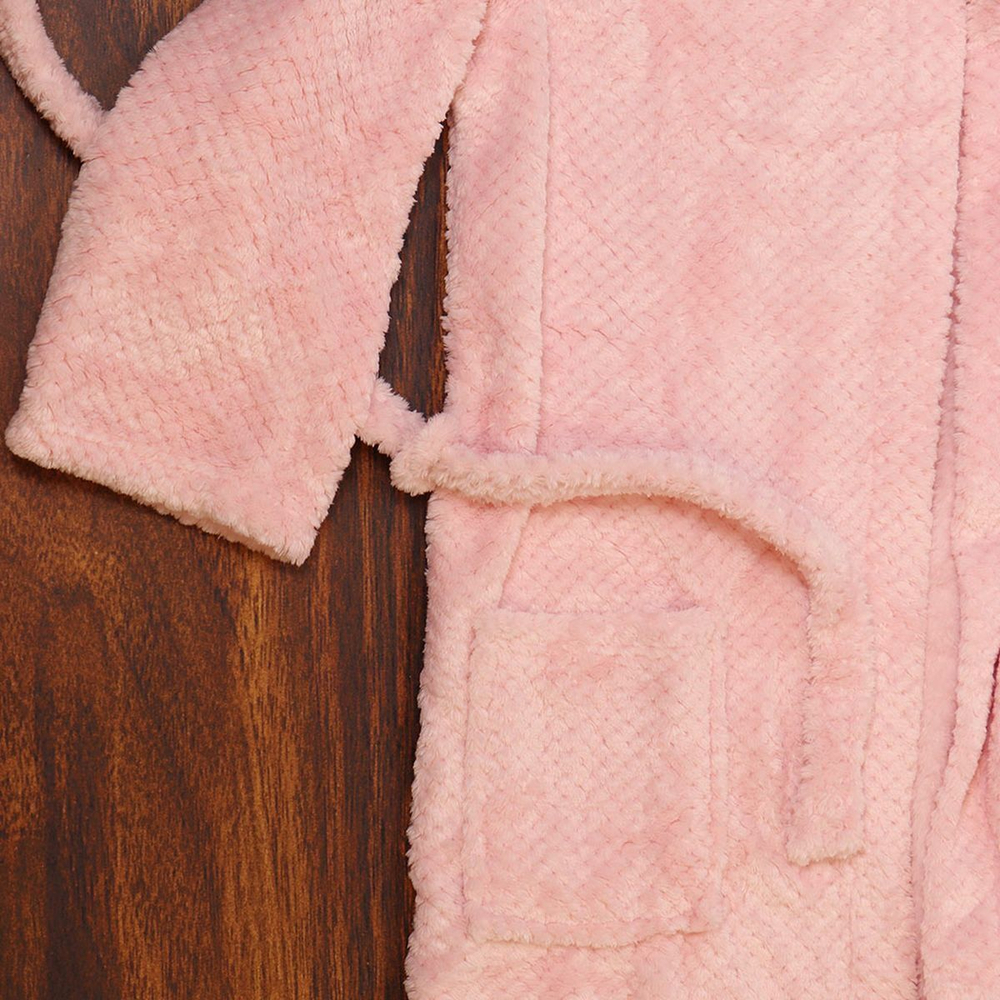 Халат женский, махр, 100%пэ, пудр-персик, универсальный, T2020-112