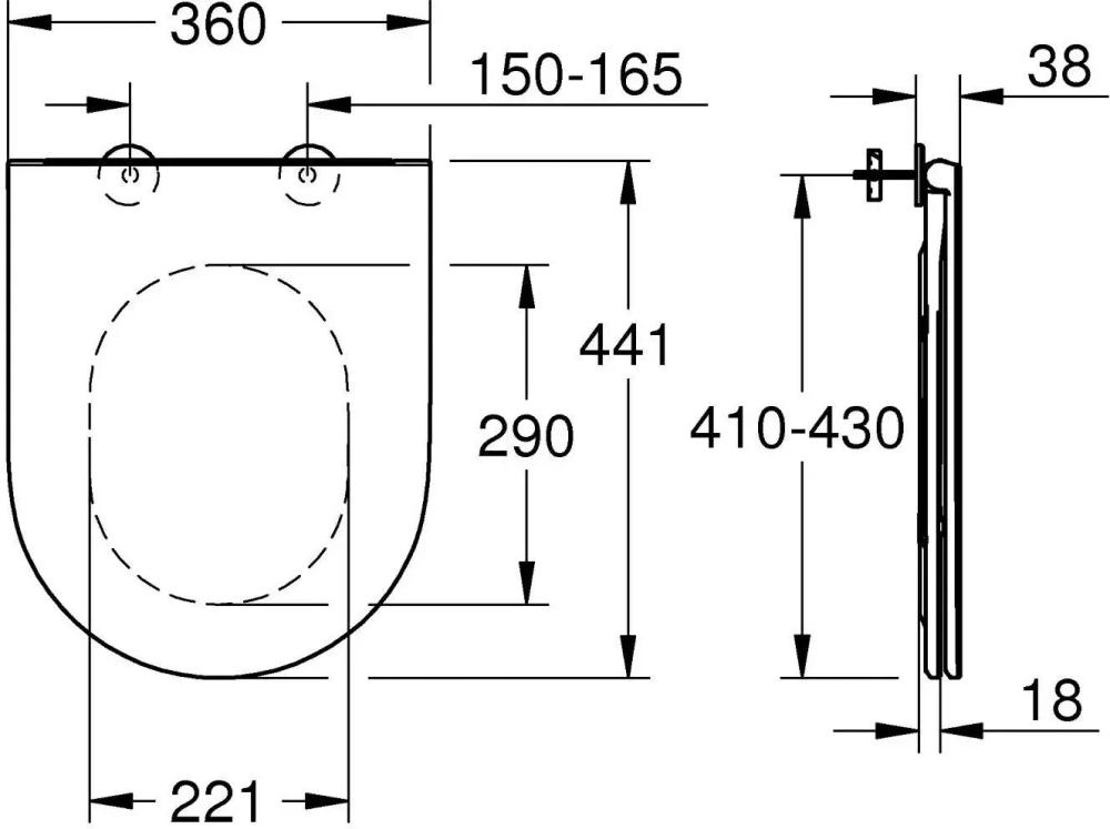 Сиденье для унитаза Grohe Bau ceramic 39913000