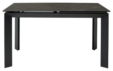 Стол CREMONA 140 KL-116 Черный мрамор матовый, итальянская керамика/ черный каркас