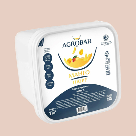 Замороженное пюре АGROBAR Манго, 1 кг