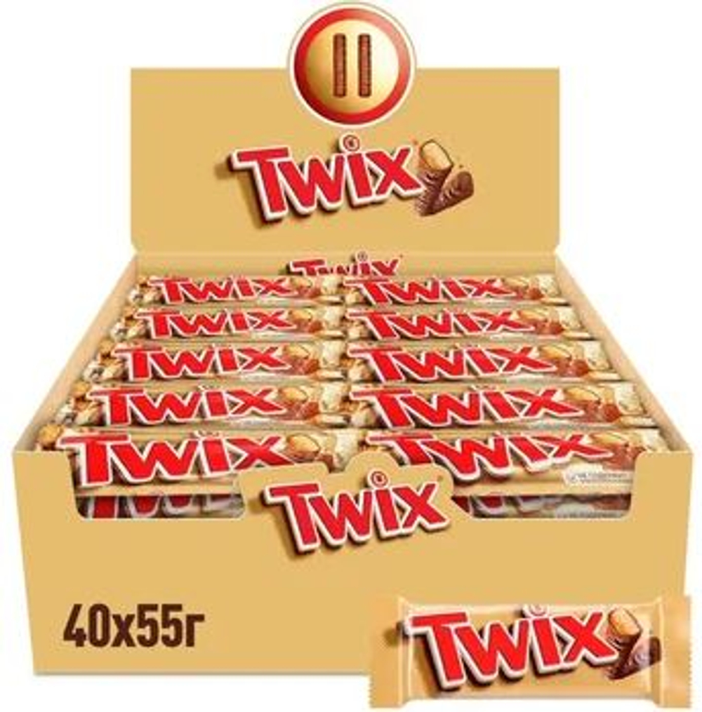 55Г ШОКОЛАДНЫЙ БАТОНЧИК TWIX /40