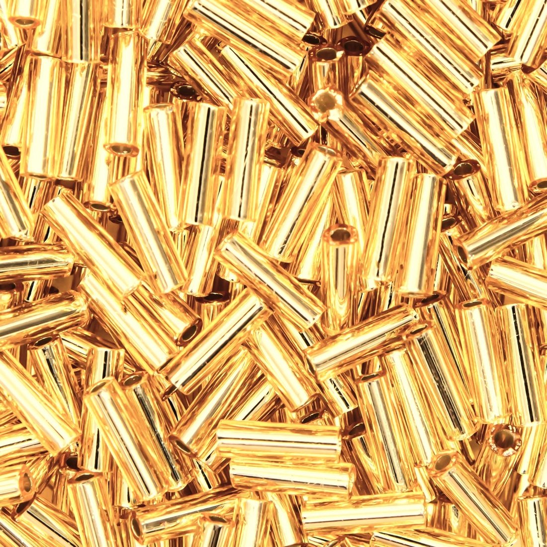 Японский бисер TOHO Bugle (стеклярус) 6mm (№22), с внутренним серебрением, прозрачный