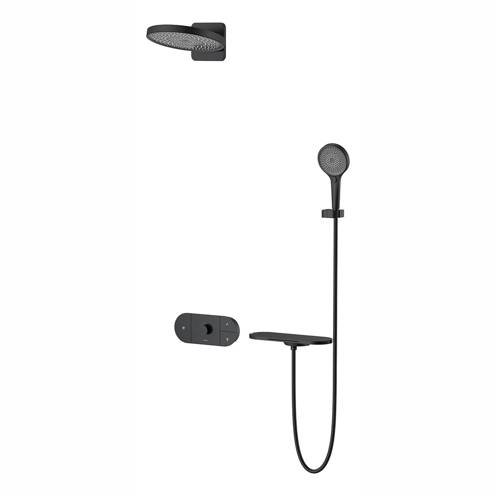 Душевой комплект Vincea Futura VSFW-2F12TMB термостатический встраиваемый, 3 режима, черный матовый