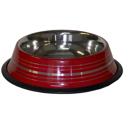 DOGMAN Миска металлическая на резинке цветная №2, 0,7 л
