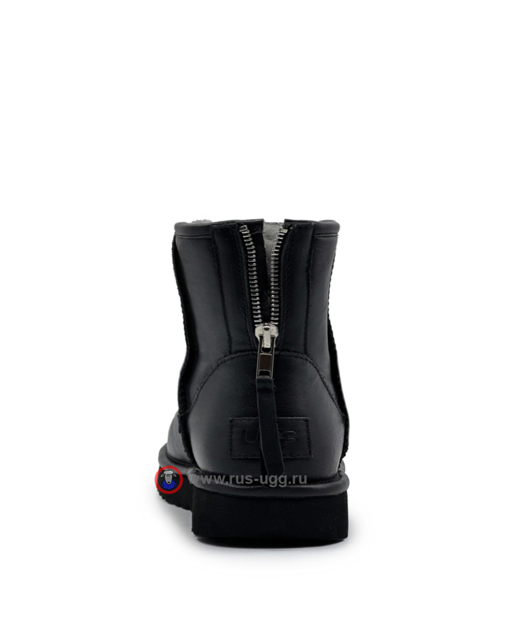 MINI ZIP LEATHER Black