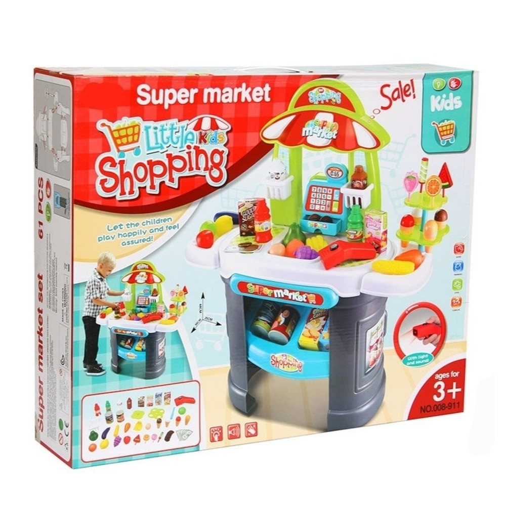 Игровой набор столик "Супермаркет - "Super Market, Little Kids Shopping NO.008-911" 61 деталей