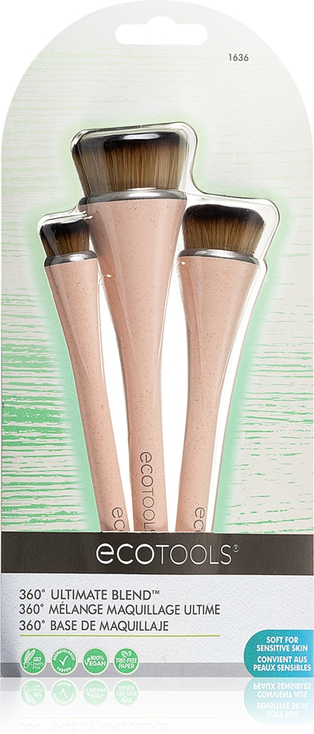 EcoTools 360 Ultimate Blend - набор кистей для лица, 3 szt.