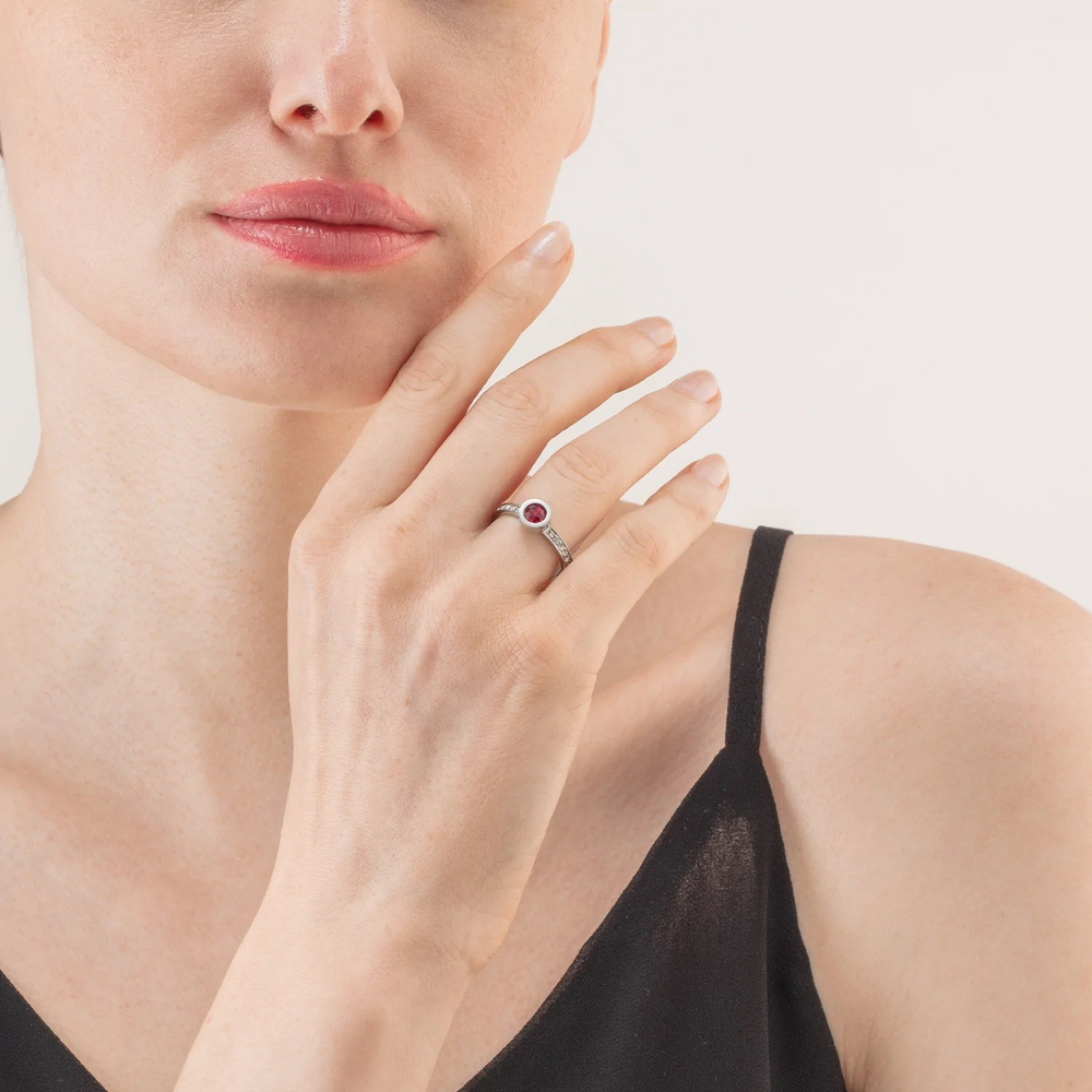 Кольцо Coeur de Lion Red-Silver 18 мм 0228/40-0317 56