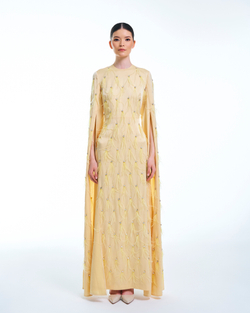 Платье кейп Assiliya (расшитая) желтое