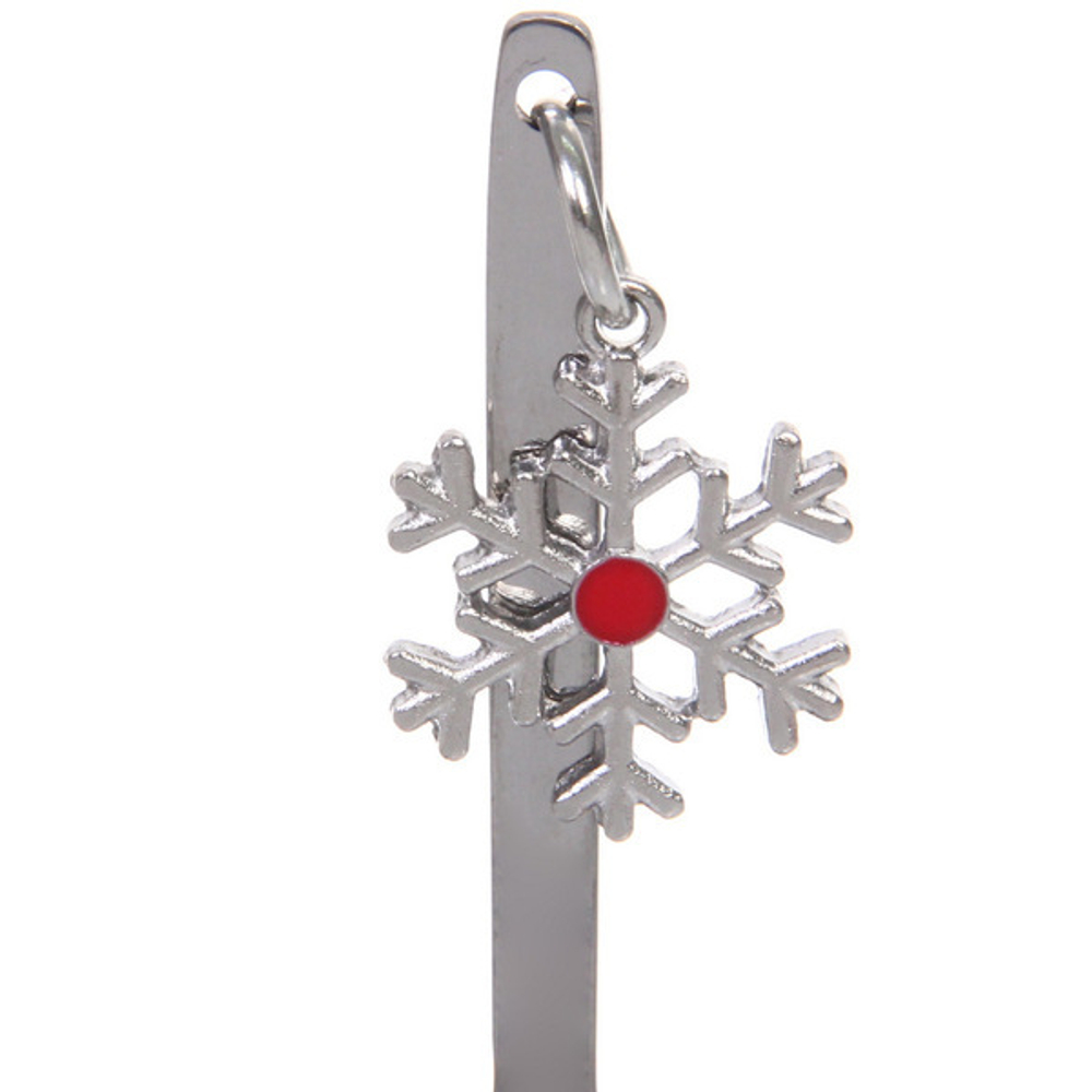 Набор для десерта «Снежинки» 2предмета (ложка+вилка) в подарочной коробке,цвет серебро