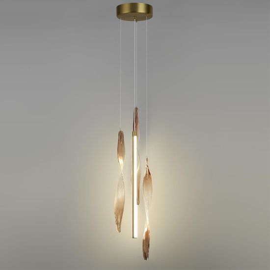 5468/9L L-VISION ODL_EX27 сатинированн.латунь/градиент коричн./металл/стекло Подвес LED*9W 3500K SPIRA