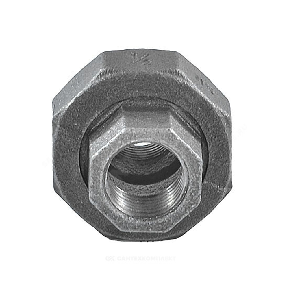 Соединитель прямой американка чугун Ду 15 (1/2") ВР/ВР Fittex PLUS