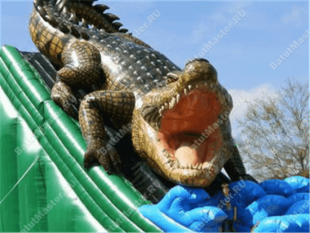 Надувная горка "Крокодил" 12*6*8 м