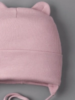 Шапка детская с ушками на завязках на осень