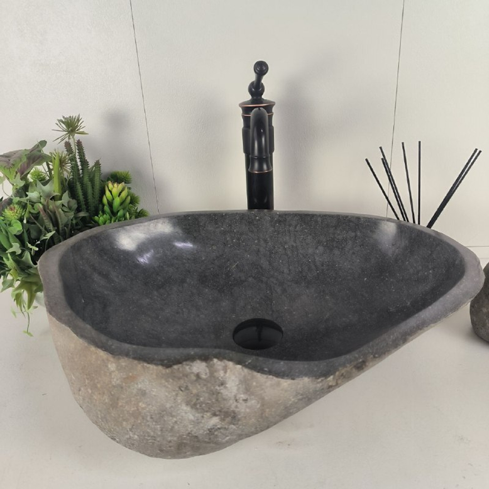 Раковина из речного камня RS-62069 (54*43*17)