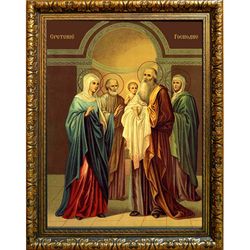 Сретение Господне. Икона на холсте.