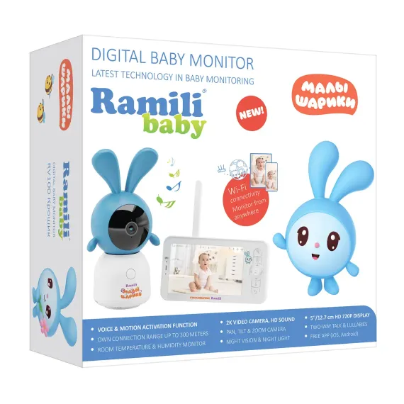 Видеоняня Ramili Baby RV100KROSH Крошик, Малышарики, с креплением