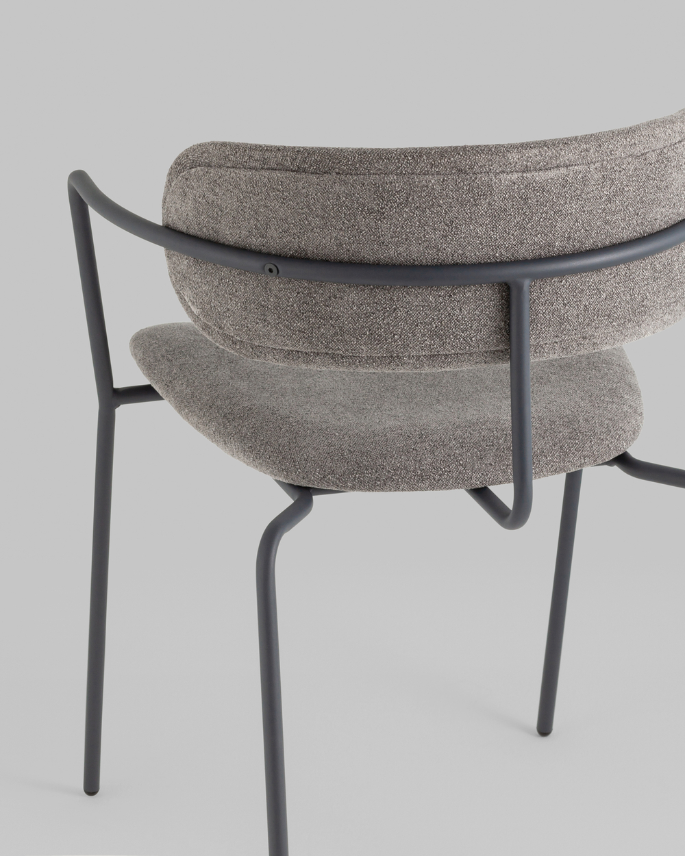 Стул Дженни букле темно-серый каркас антрацитово-серый муар