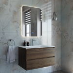 База под раковину Luka 800 подвесная, 2 выкатных ящика soft-close, С.Oak