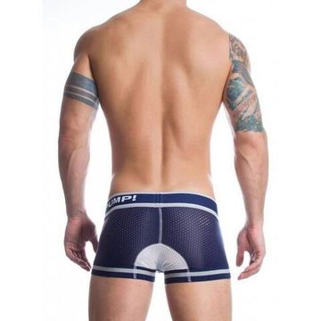 Мужские трусы боксеры в сетку темно-синие с серой полоской PUMP! H399-161