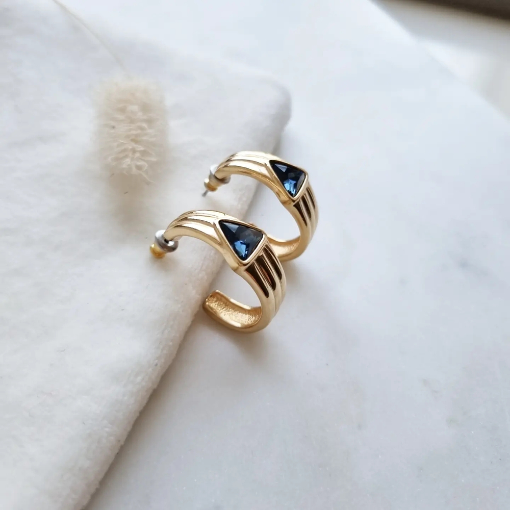Серьги Swarovski с синими кристаллами