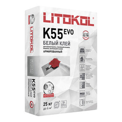 Клей для плитки LitoPlus K55 белый, 25 кг Litokol (Литокол) (К55)