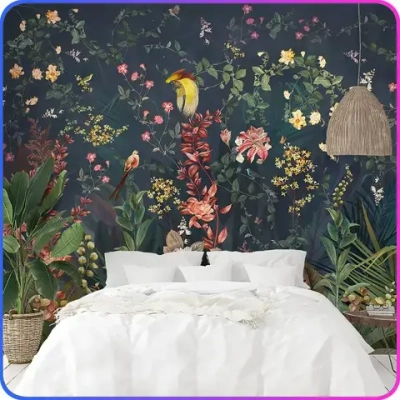 Фотообои Цветы, Листья, Птицы 300х270 см Luxury Walls AM36903