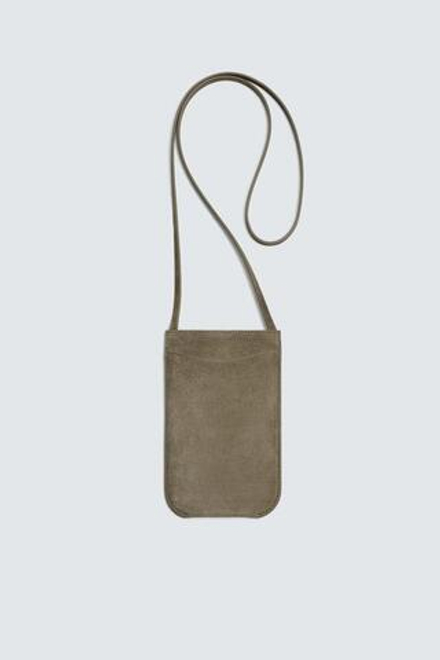 ZARA КОЖАНАЯ СУМКА С ПЛЕЧЕВЫМ РЕМНЕМ, ЗЕЛЕНЫЙ ХАКИ