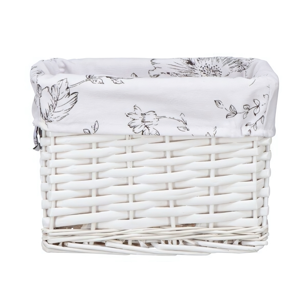 Корзина стеллажная "Цветы", Д250 Ш180 В180, белая