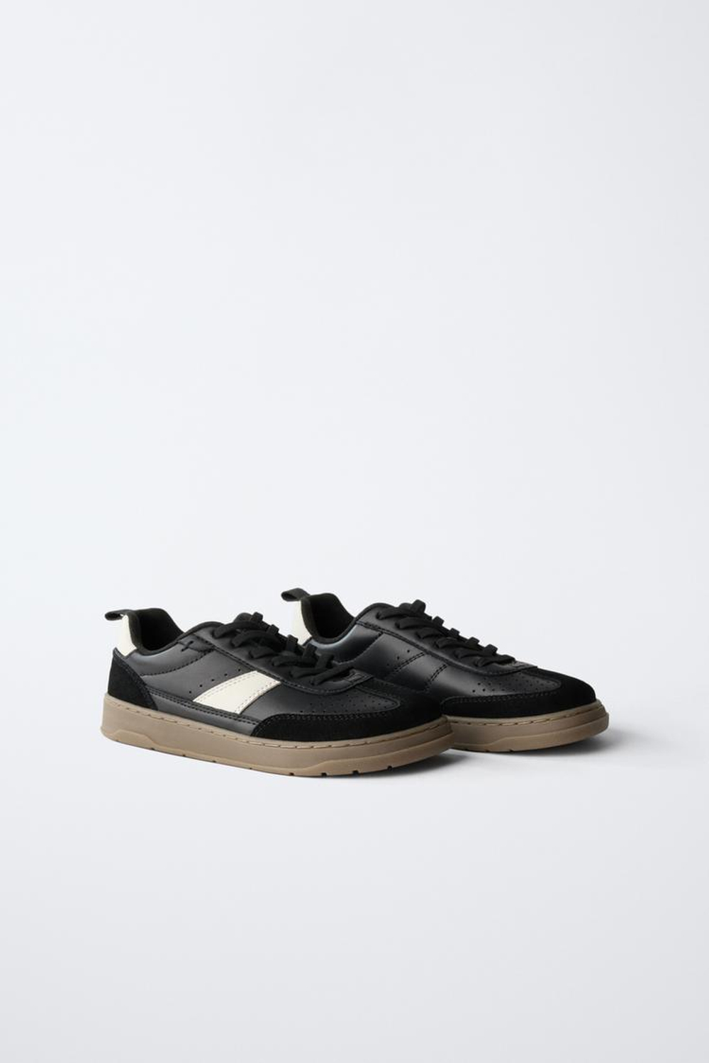 ZARA КОЖАНЫЕ КРОССОВКИ BAREFOOT, ЧЕРНЫЙ