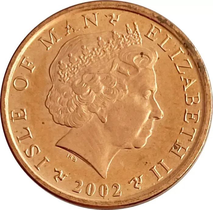1 пенни 2002 Остров Мэн AU-UNC