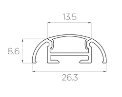 Профиль накладной алюминиевый LC-LP-0926-2 Anod