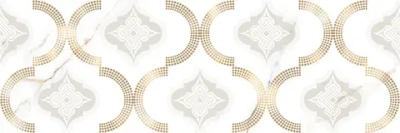 Декоративная плитка ALMA Ceramica DWU93UMB04R Umberto 30x90 бежевая / белая глянцевая с орнаментом