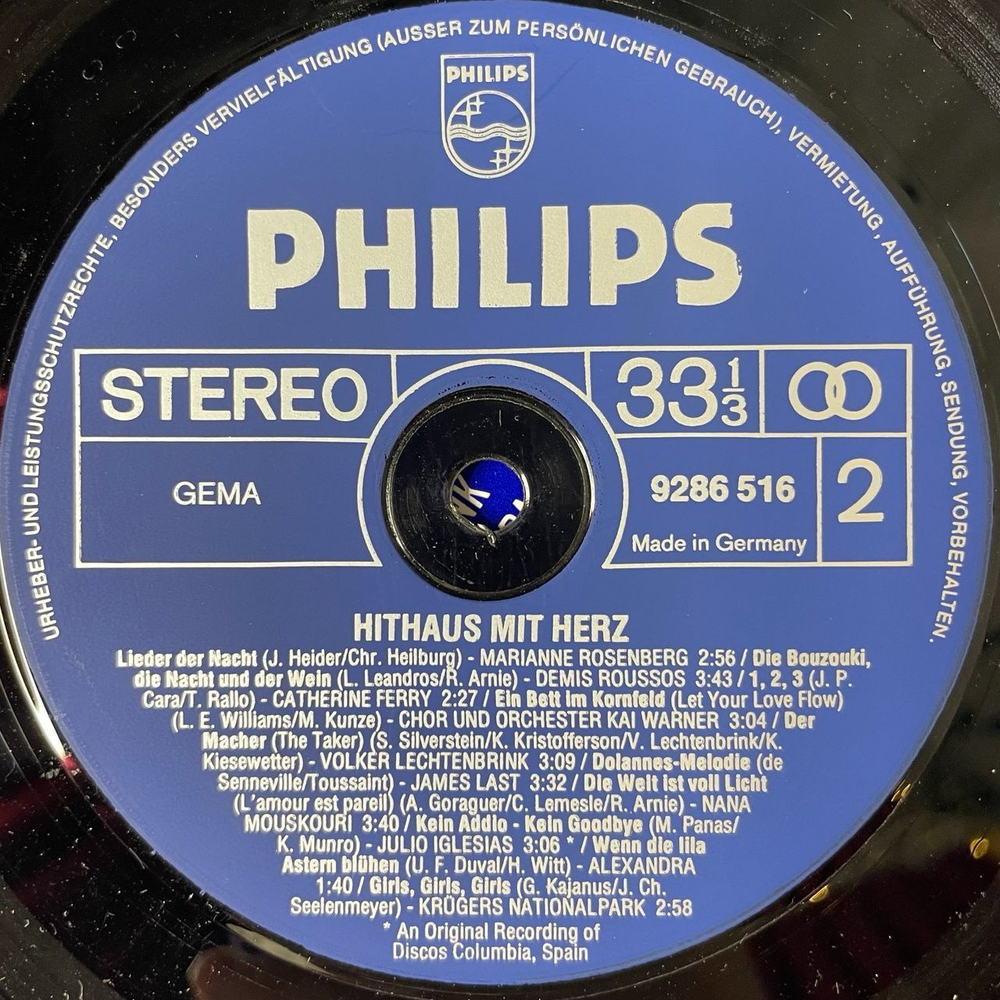 Винтажная виниловая пластинка LP Сборник Эстрады Hithaus Mit Herz (Germany 1976)