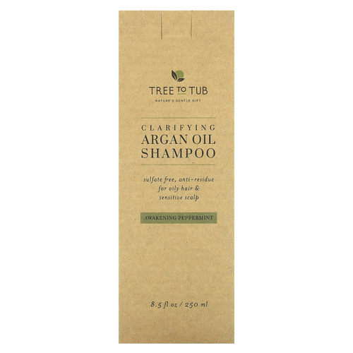 Tree To Tub, очищающий шампунь с аргановым маслом, бодрящая перечная мята, 250 мл (8,5 жидк. унции)
