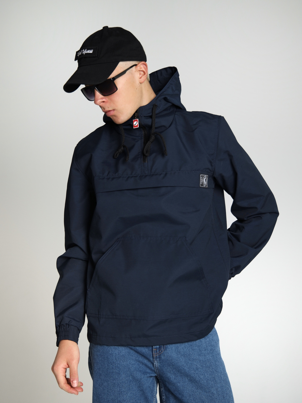 Анорак мужской без утеплителя темно-синий Город Горький