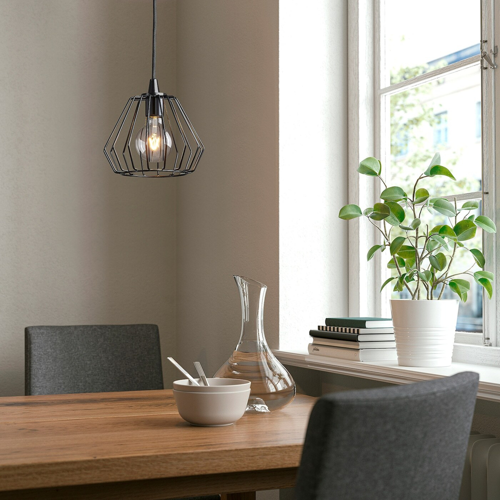 IKEA TJUGOTRE  (ИКЕА ТЙУГОТРЕ)  -  Абажур для подвесной лампы, черный, 17 см