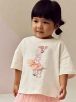 Футболка и юбка в комплекте для девочки Next E54-799, Молочный, Розовый