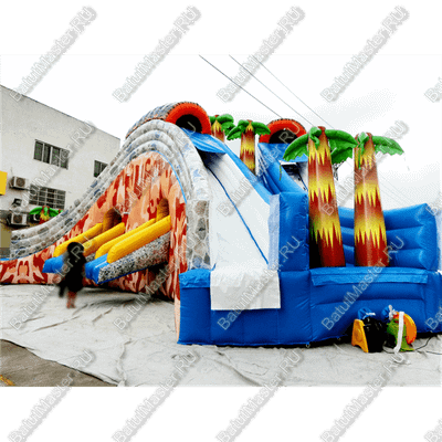 Надувная водная горка «Тропический драйв» 16*9*6 м