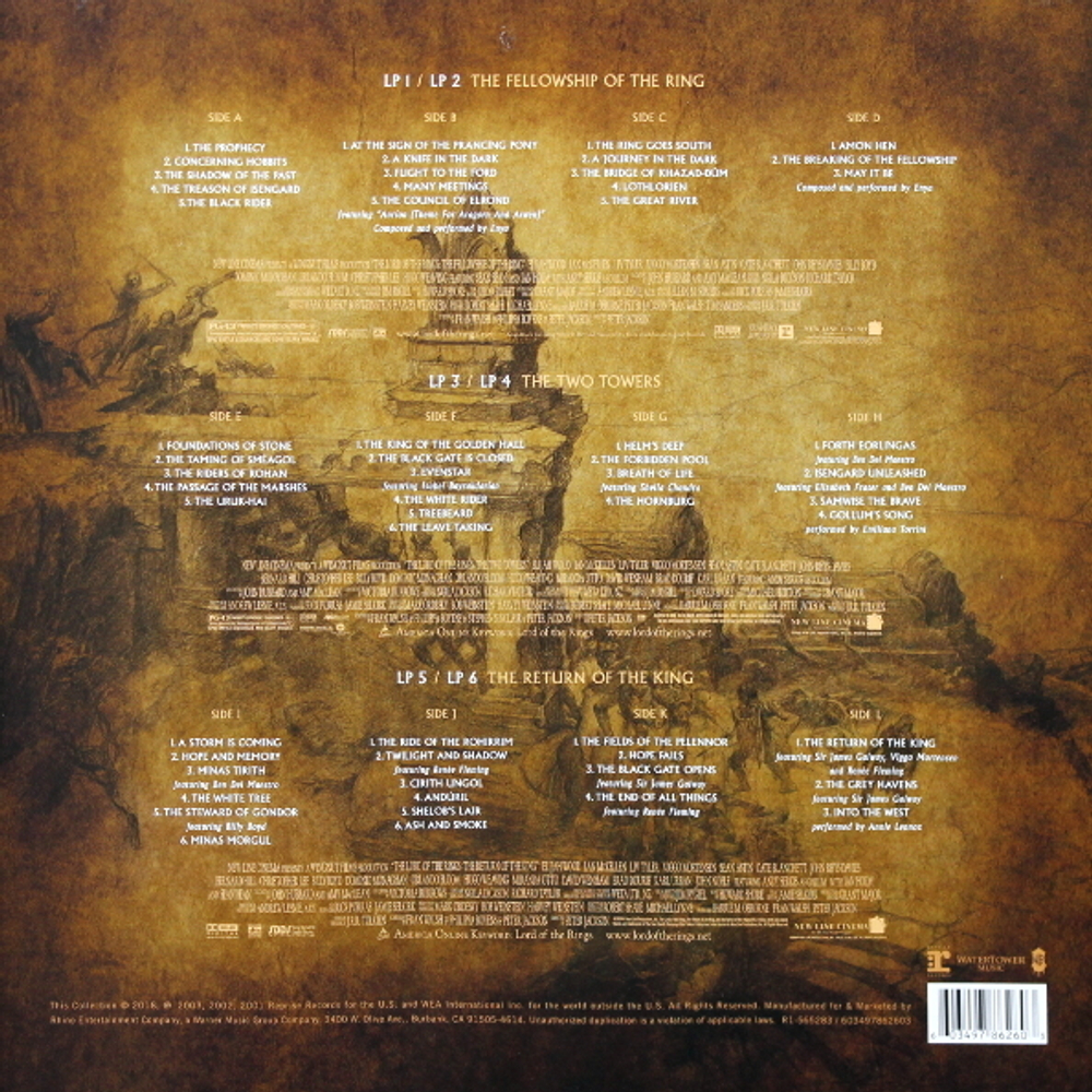 Howard Shore / The Lord Of The Rings: The Motion Picture Trilogy Soundtrack (6LP)